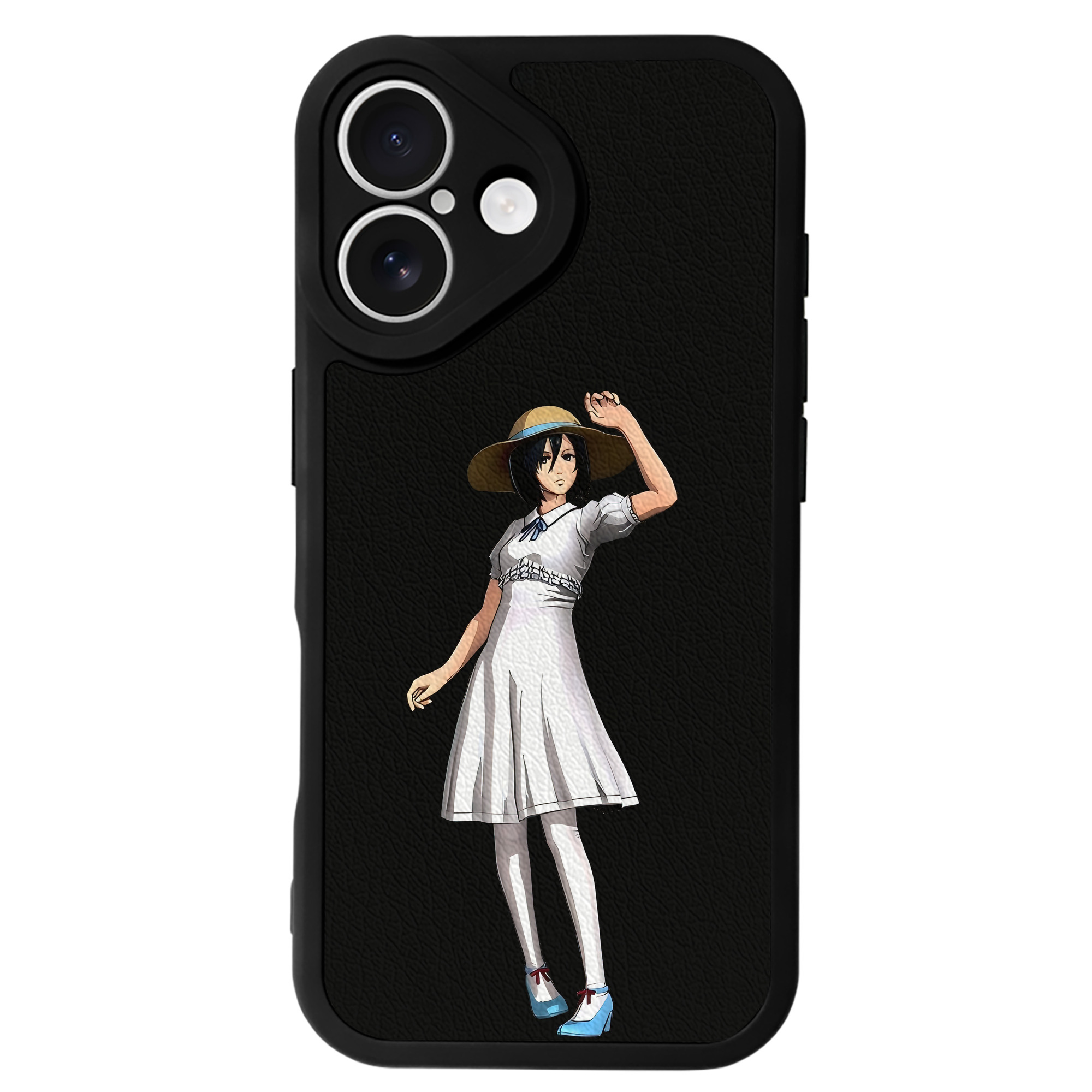 （画像用） 進撃の巨人 ミカサ·アッカーマン Attack on Titan Mikasa Ackerman 【iPhone 16シリーズ対応】シリコンスマホケース（レザー調） 材質：シリコン